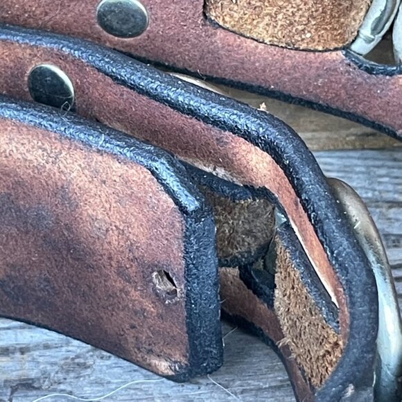 Harley Davisdon Biker Motorcycle Belt Leather Belt Strap Vintage Black / Brown - Picture 4 of 13